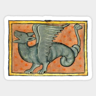 Medieval art Dragon Sticker